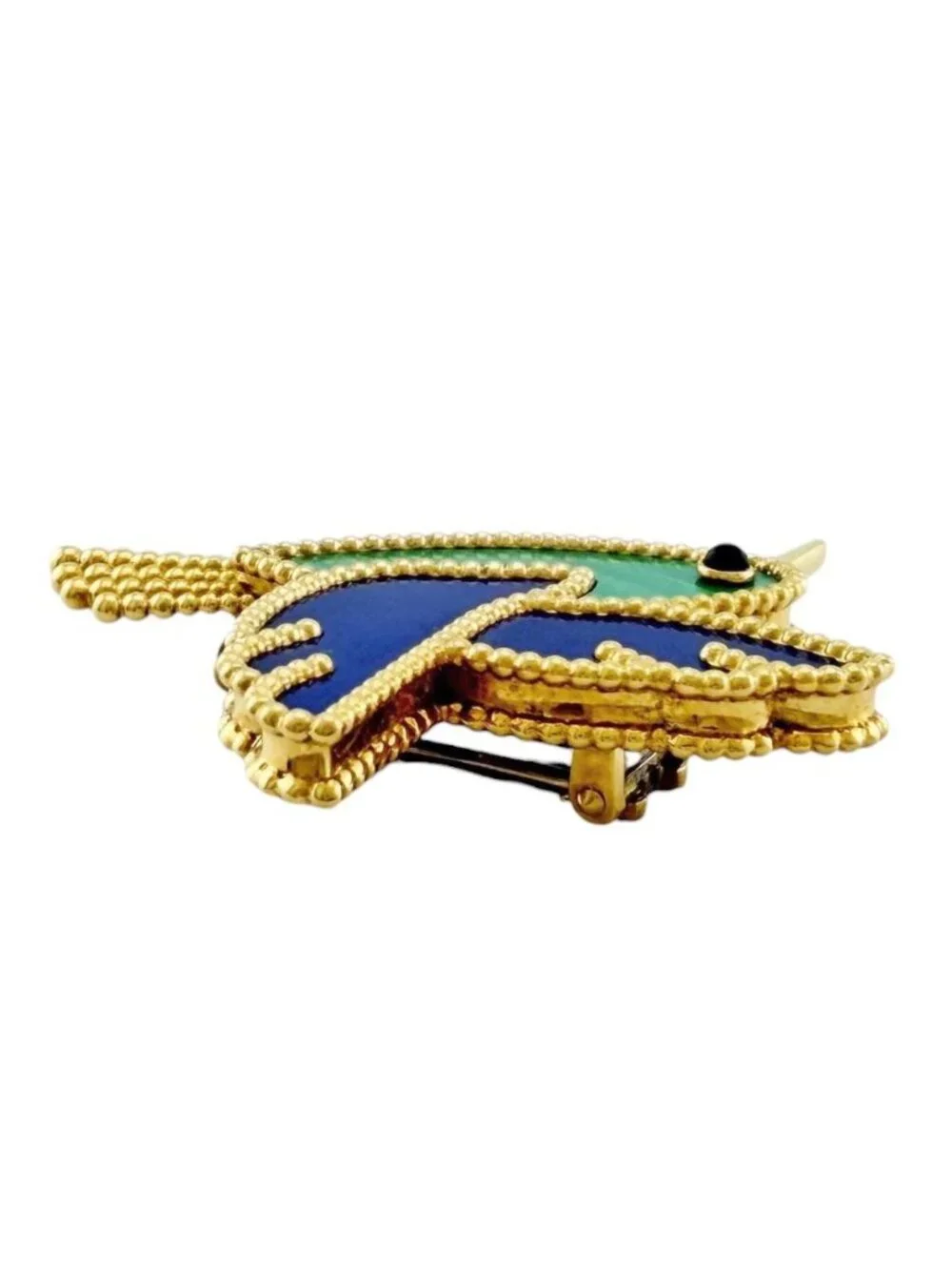 Van Cleef & Arpels 18 Gold Malachite Second Brooch